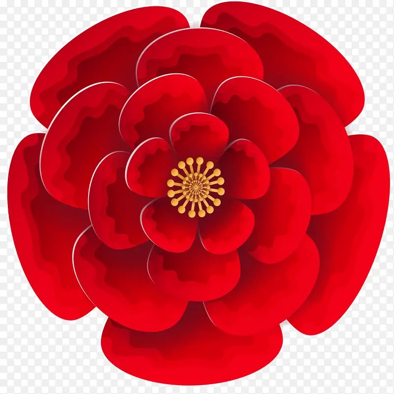 中国红立体花朵