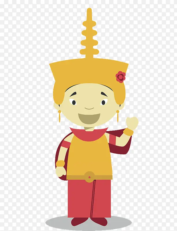 柬埔寨人手绘元素