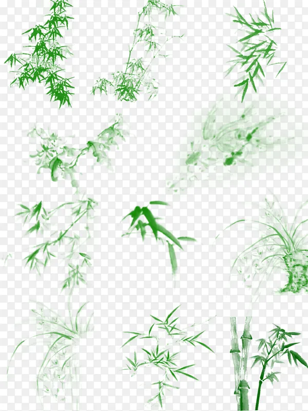 绿色清新竹叶淡雅竹子叶