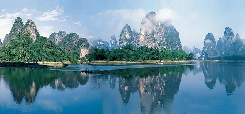 山水山峰旅游海报背景