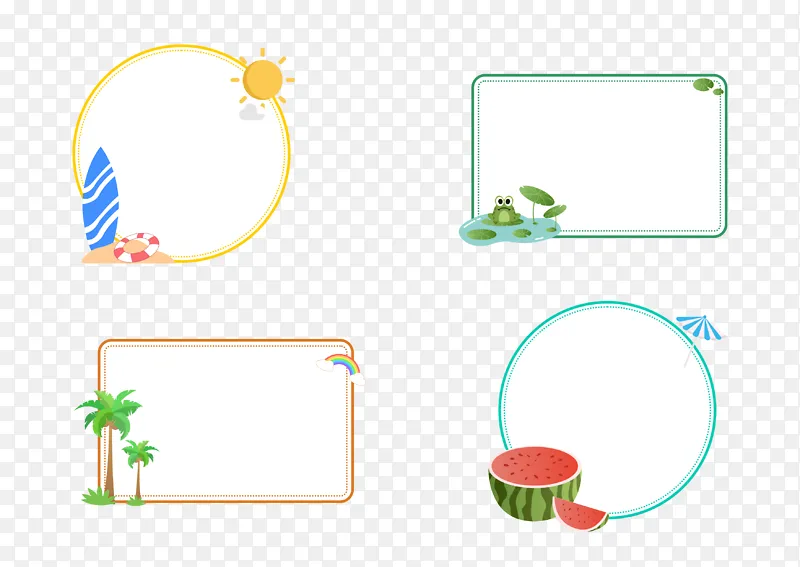 卡通夏季文字框