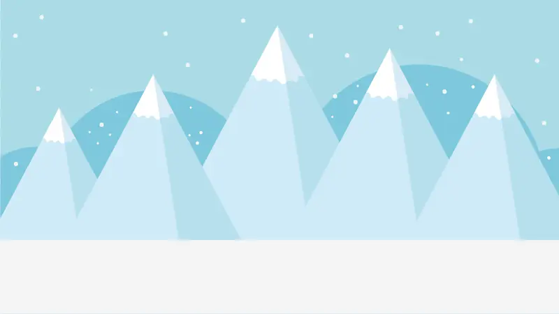 蓝色 卡通简约 冬天 雪地 手绘