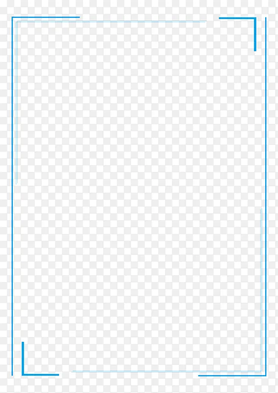 蓝色简约线条边框