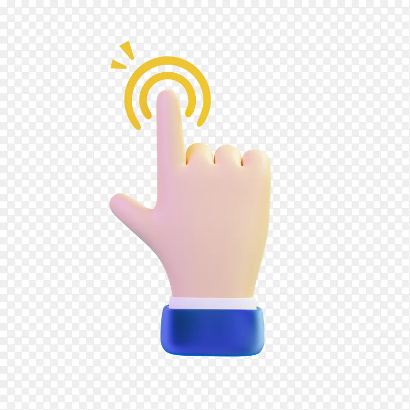 3D立体手指点击卡通手部模型PNG图片素材下载_图片编号qomjpbro-免抠素材网