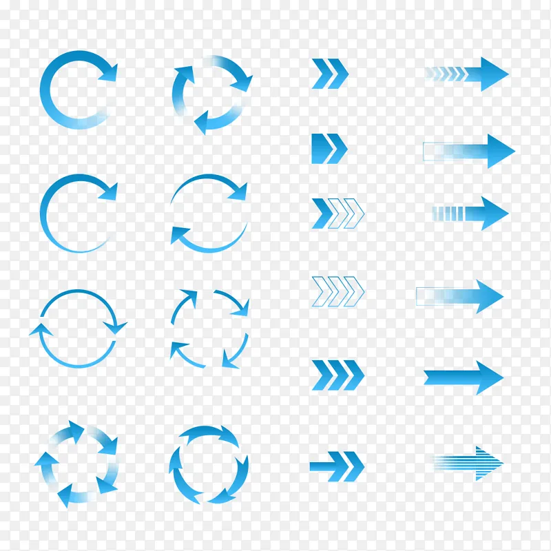 蓝色渐变科技感旋转箭头矢量元素