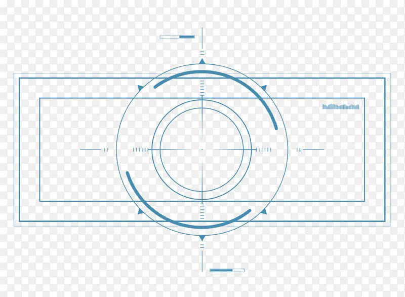 矢量蓝色方形科技平视信息界面