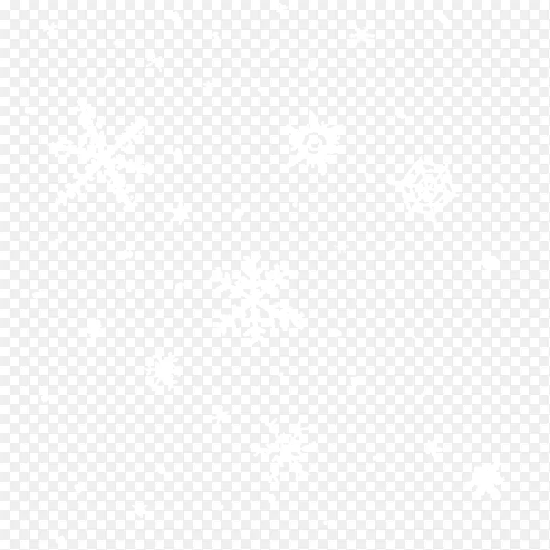 白色立冬各种形态雪花免抠手绘素材
