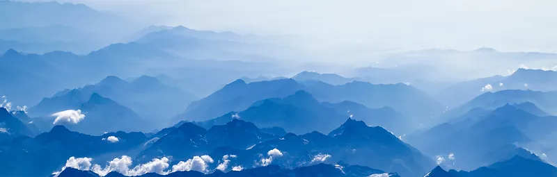 蓝色渐变山林简约背景