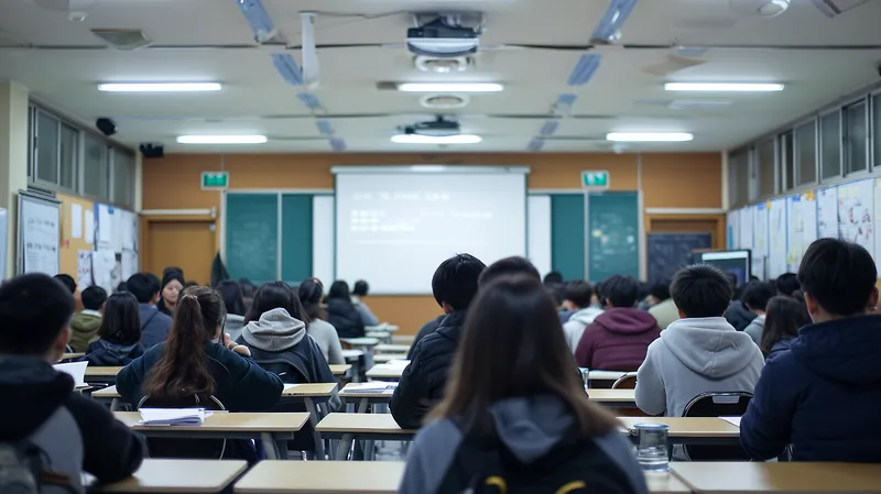 在教室上课的学生