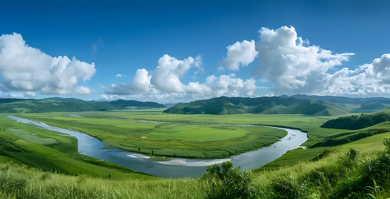 绿色大自然风景摄影图