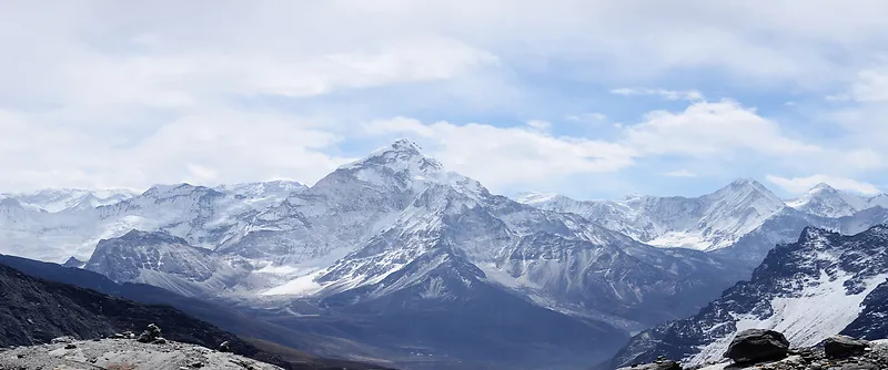 唯美西岭雪山山峰风景海报背景图