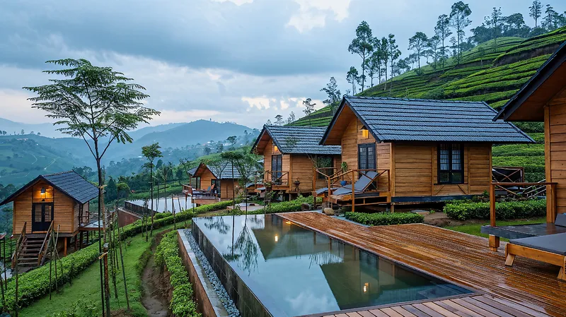 山木屋度假休闲风景美景场景