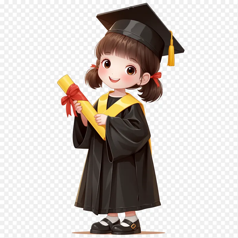 毕业季卡通人物全身视角素材