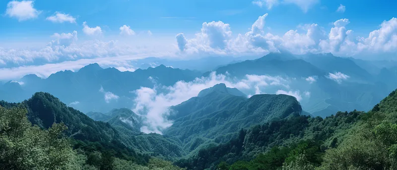 云层高山景观摄影