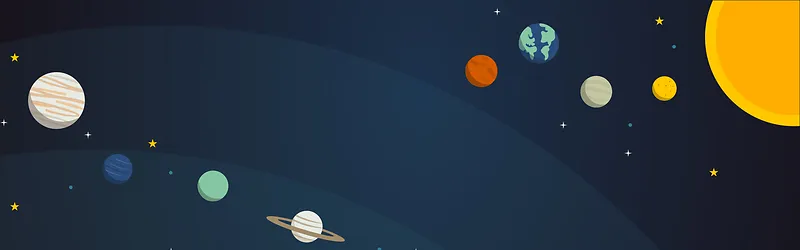 扁平卡通宇宙星空banner海报背景