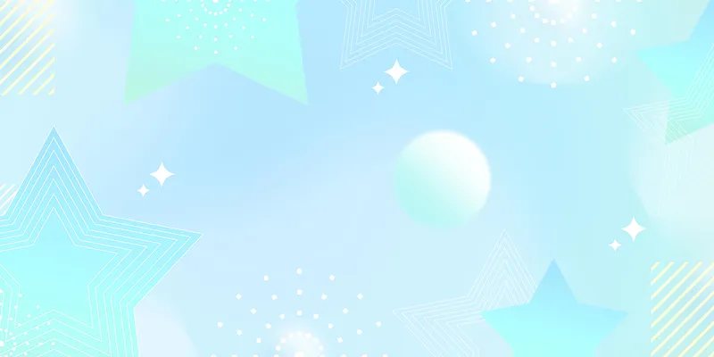 蓝色手绘星星渐变弥散风春天背景