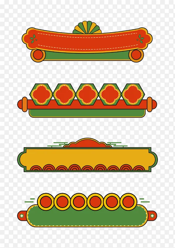 国庆节复古中式国潮边框装饰元素