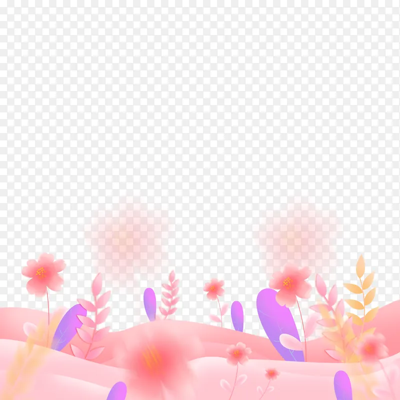 母亲节手绘鲜花粉色唯美免抠元素背景