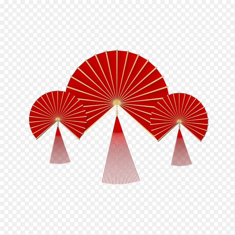 国潮风扇子元素