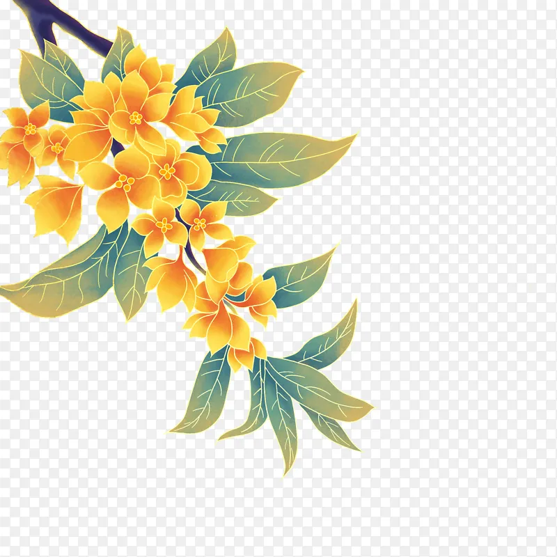 中秋节国潮桂花