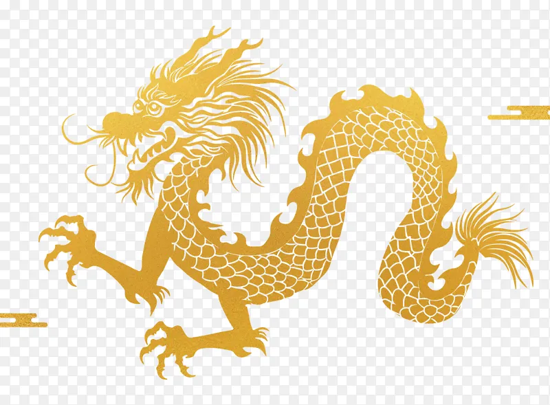 2024年金箔材质龙年龙元素