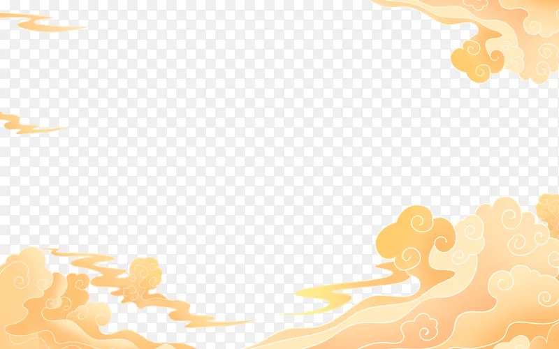 中国风古风祥云描线边框