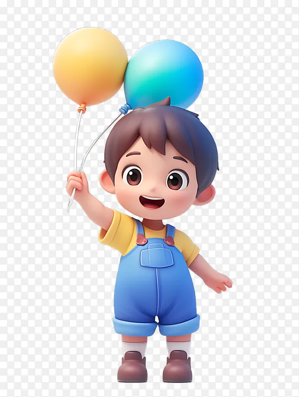 小孩拿着气球4