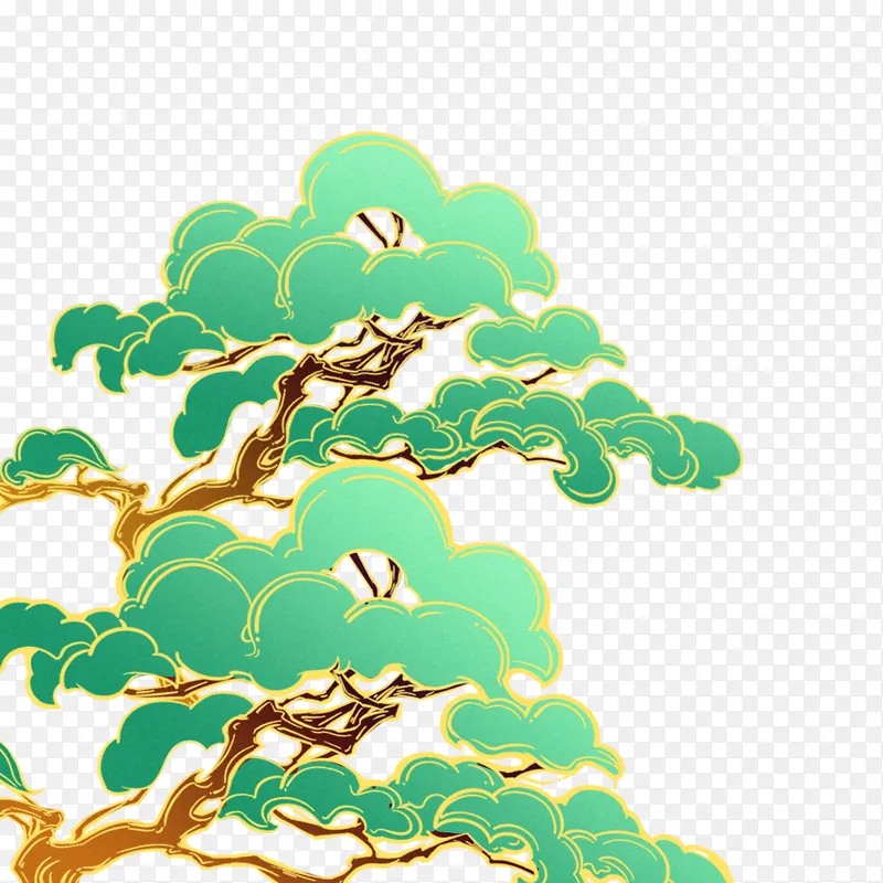 手绘卡通潮流国潮常青松植物树木元素PNG图片素材下载_图片编号qkmvbrvg-免抠素材网