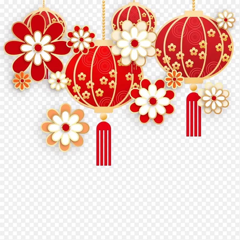 兔年中国风花灯元宵节元素