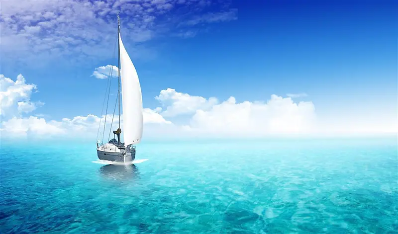 清闲海洋帆船背景