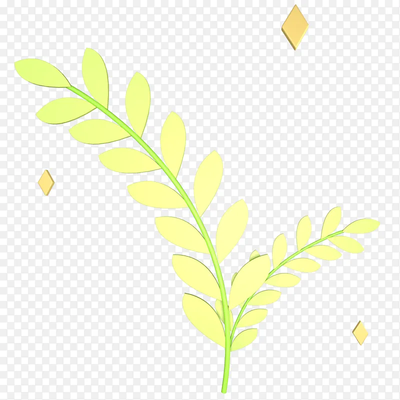 小清新c4d绿色立体装饰植物叶子元素