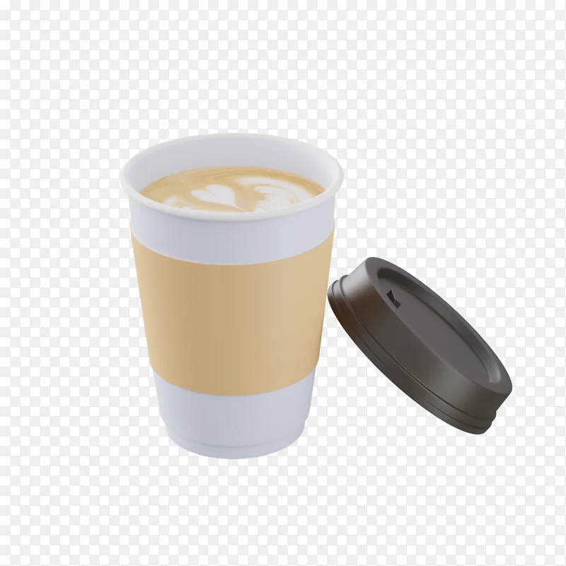 3D立体奶茶杯咖啡杯饮料杯