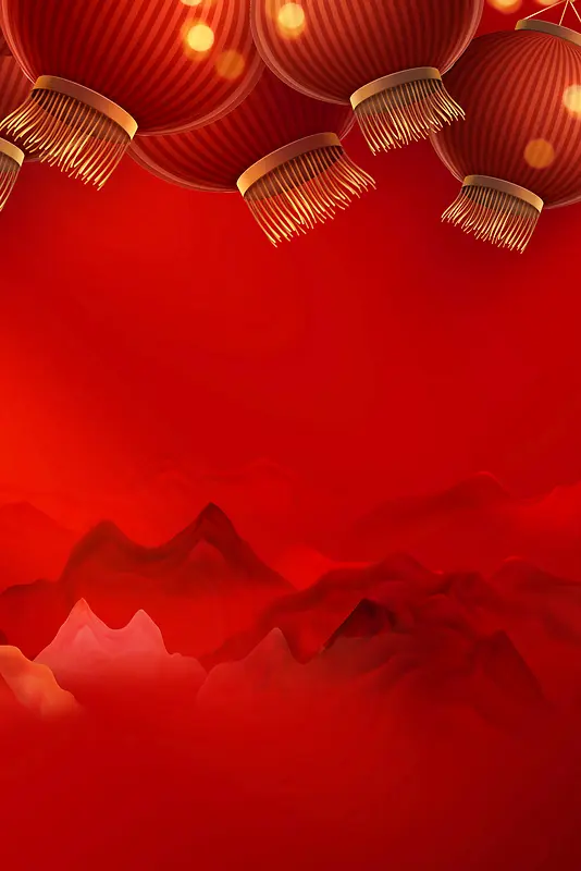红色灯笼过年背景