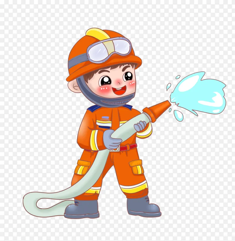 可爱的消防员叔叔在救火