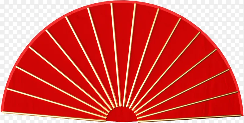 年货节C4D立体红色扇子
