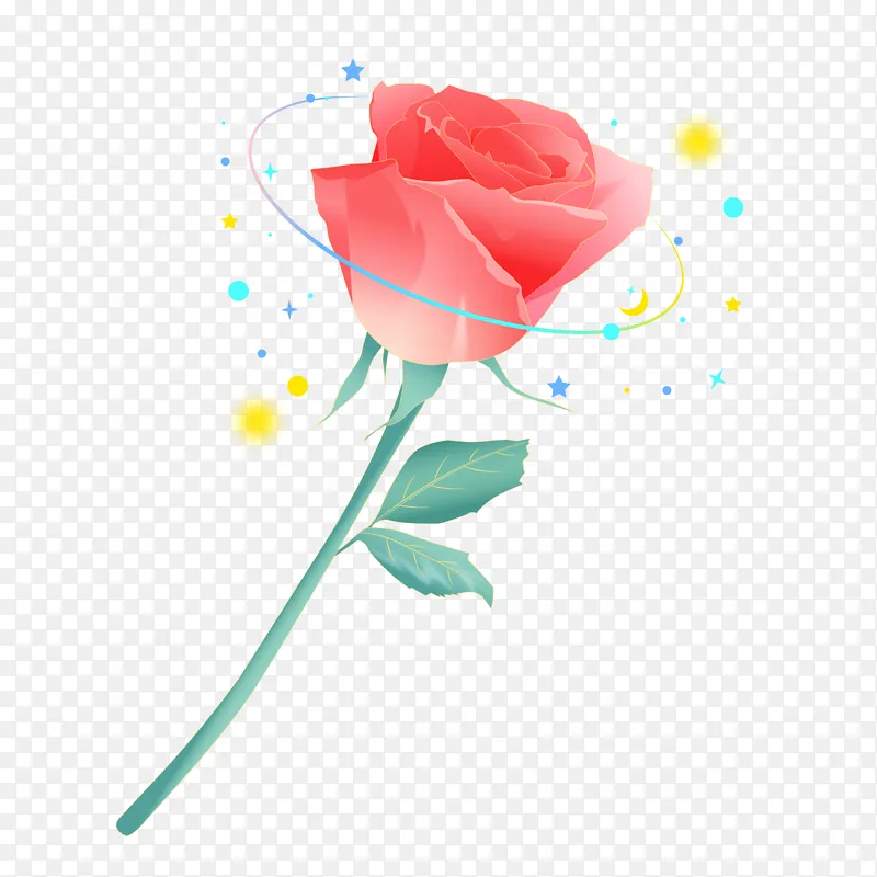 星球玫瑰情人节妇女节女神节梦幻玫瑰花