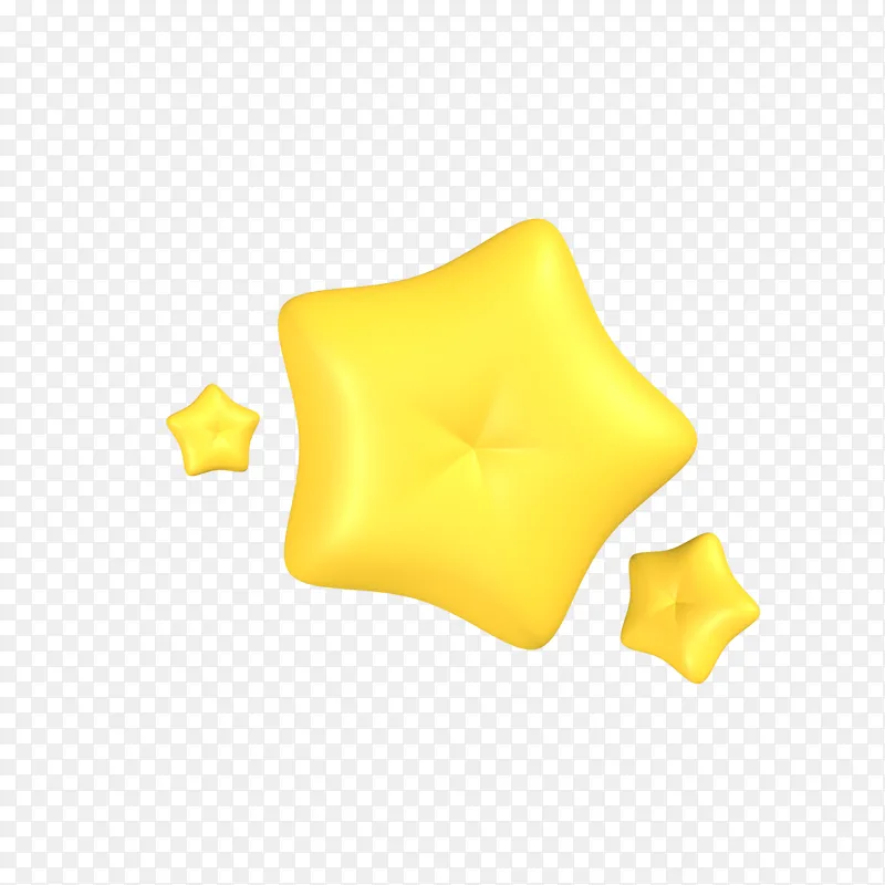 3D立体黄色五角星装饰图标