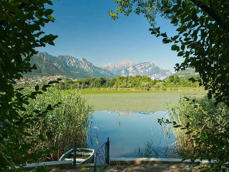 夏天户外湖泊风景