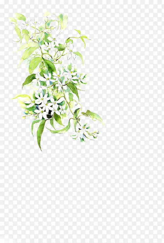 中国古风水彩插画素材
