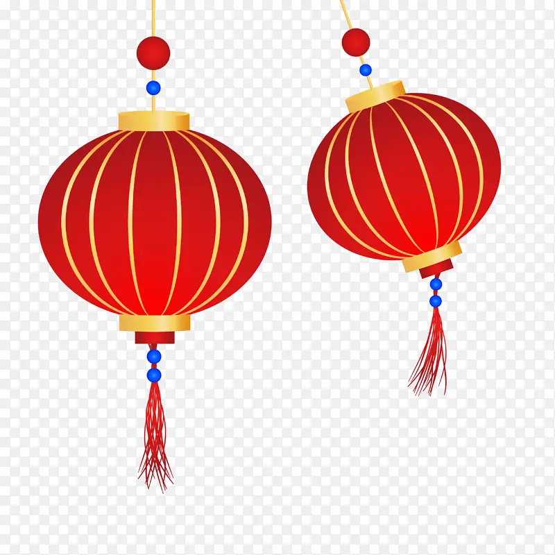 中国风红色灯笼矢量元素
