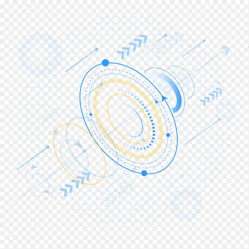 互联网科技球体箭头发射向上几何装饰插画