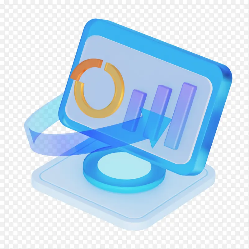 3D科技金融数据信息可视化图标