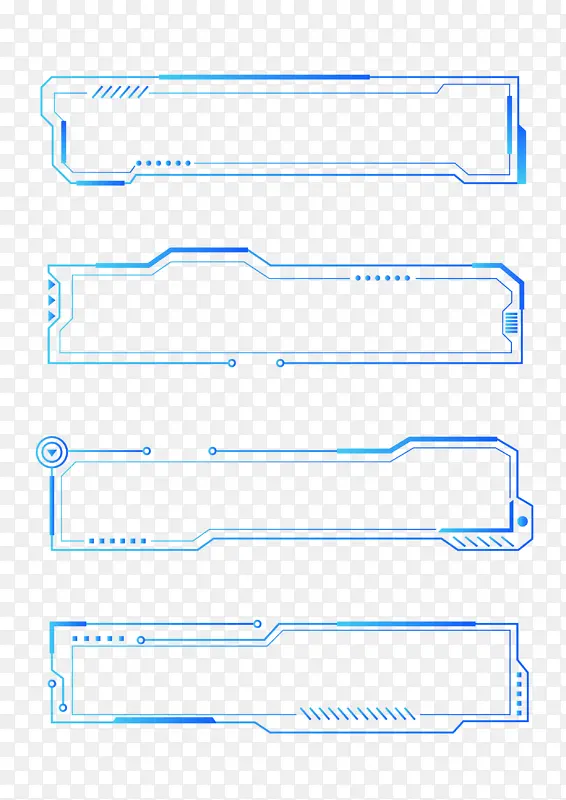 蓝色科技时尚线条矢量边框