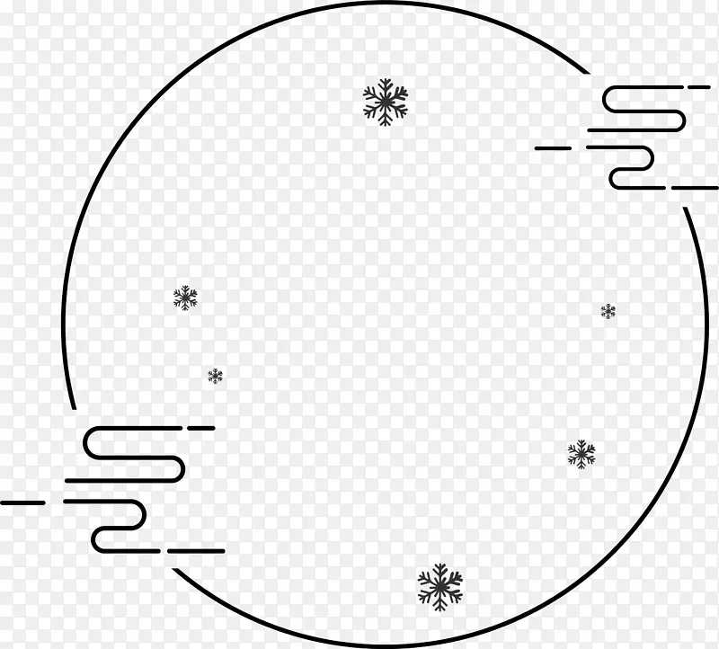 小雪线性边框装饰素材