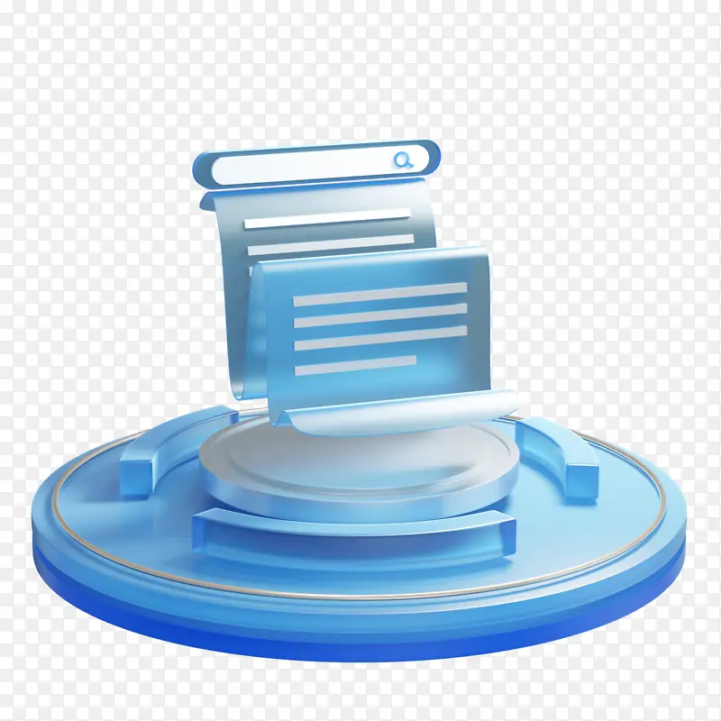 3D科技互联网线上大数据文档搜索框图标