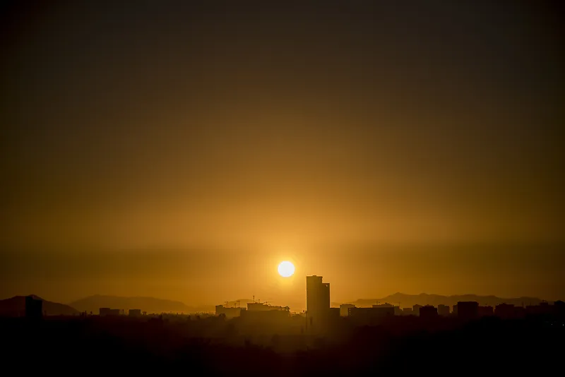 城市日落景观