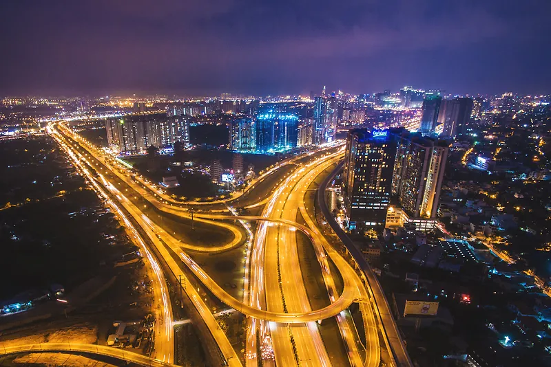 城市夜景灯光高楼