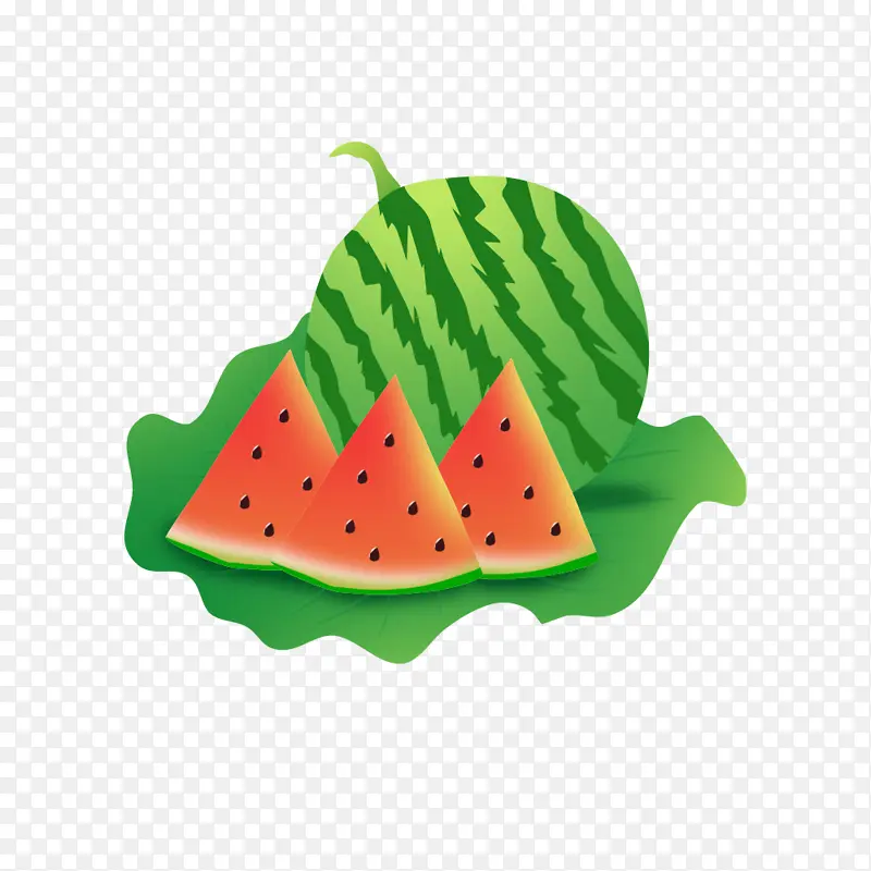 夏日水果卡通西瓜手绘元素