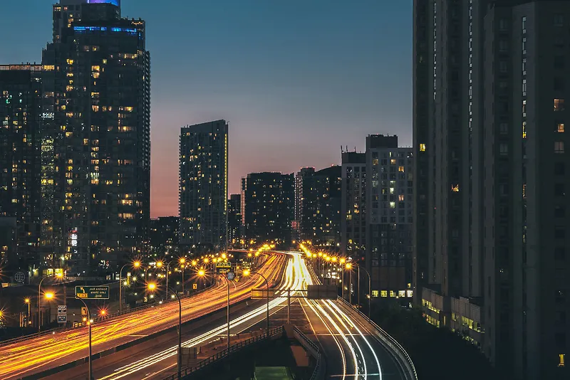 城市景观建筑灯光夜景