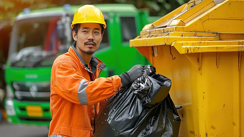 城市环卫工人清洁工人物特写